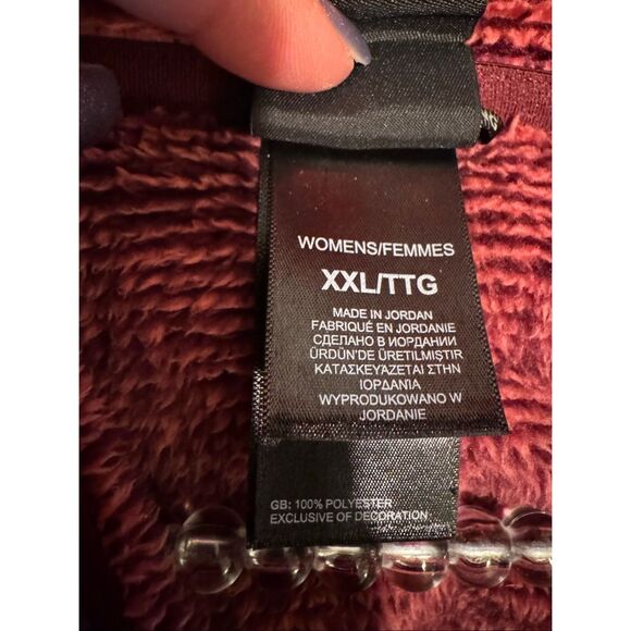 Tnf- north face ribbed brick red fuzzy full zip up osito Jacket/coat xxl plus - Picture 6 of 7